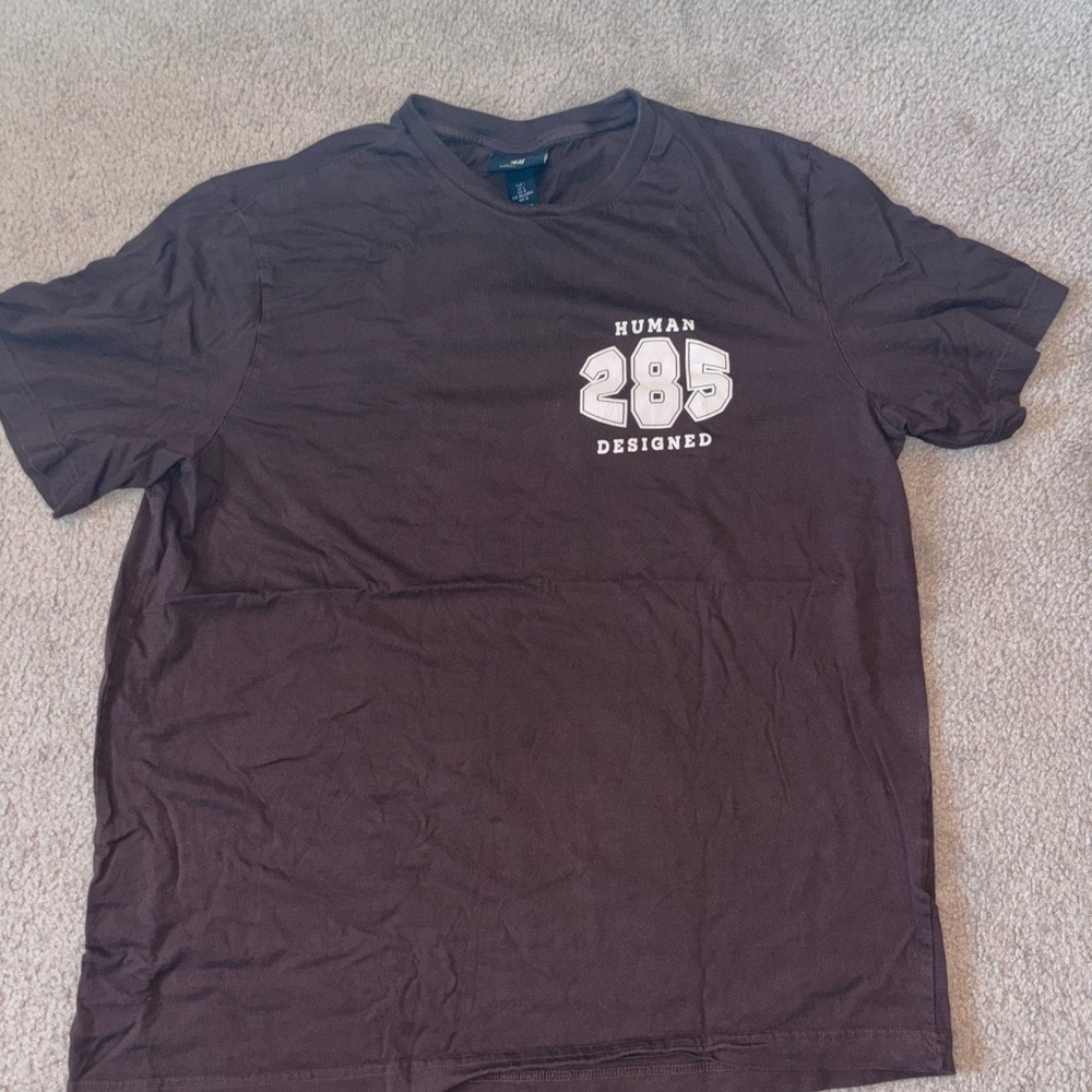 H&M Brown Short Sleeve Tee with Logo
